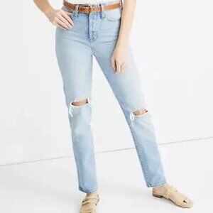 NEW NWT! MADEWELL THE CLASSIC STRAIGHT JEAN RIGID DENIM high rise light wash 25